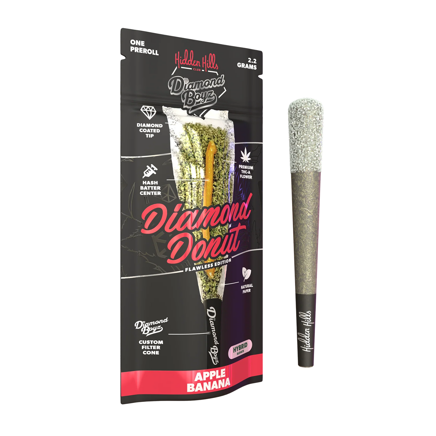 Hidden Hills x Diamond boyz Diamond Donut THCa Pre Roll 2.2g