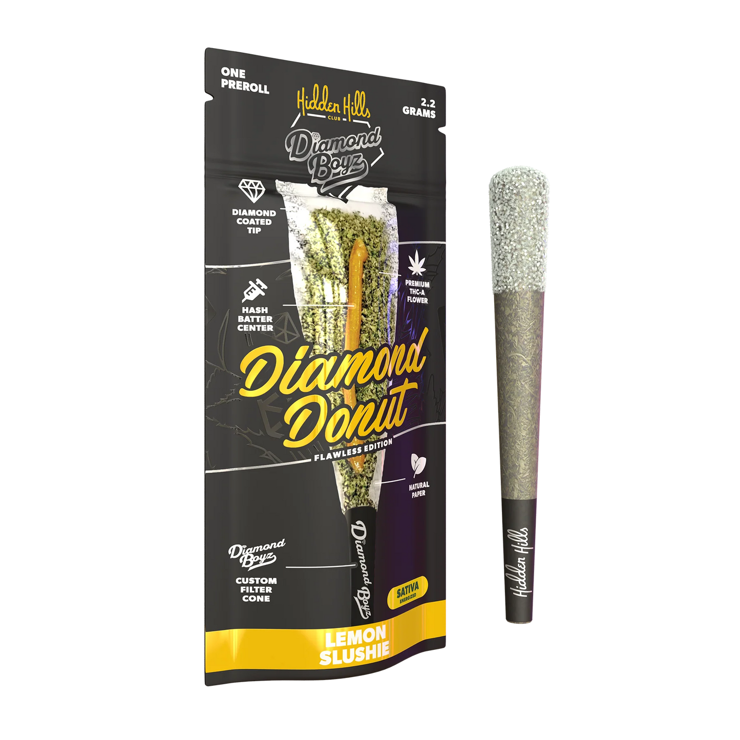 Hidden Hills x Diamond boyz Diamond Donut THCa Pre Roll 2.2g