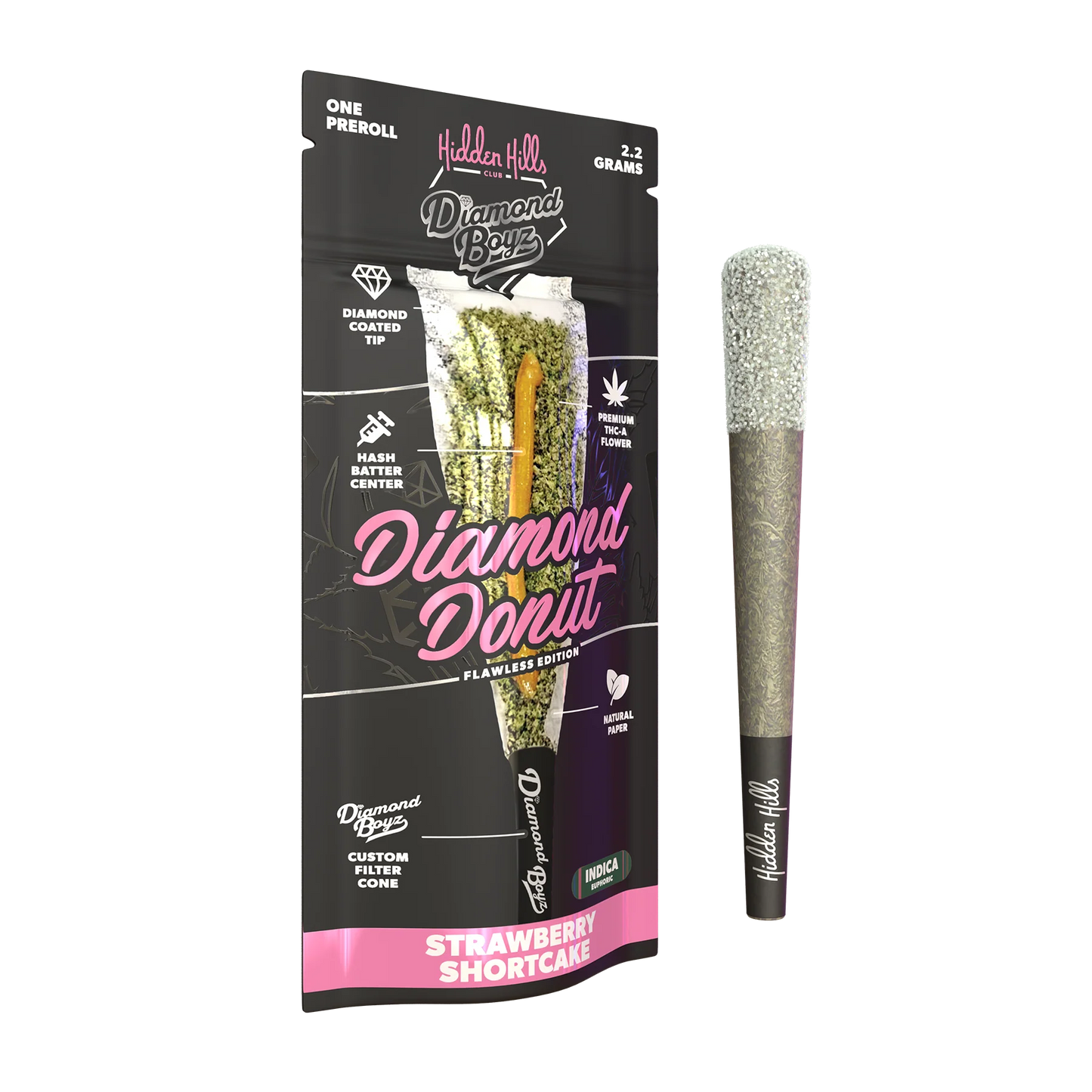 Hidden Hills x Diamond boyz Diamond Donut THCa Pre Roll 2.2g