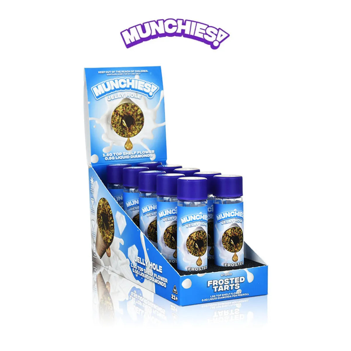 MUNCHIES JELLY HOLE THC-A DIAMOND PRE ROLLS 2GM/10CT/PK