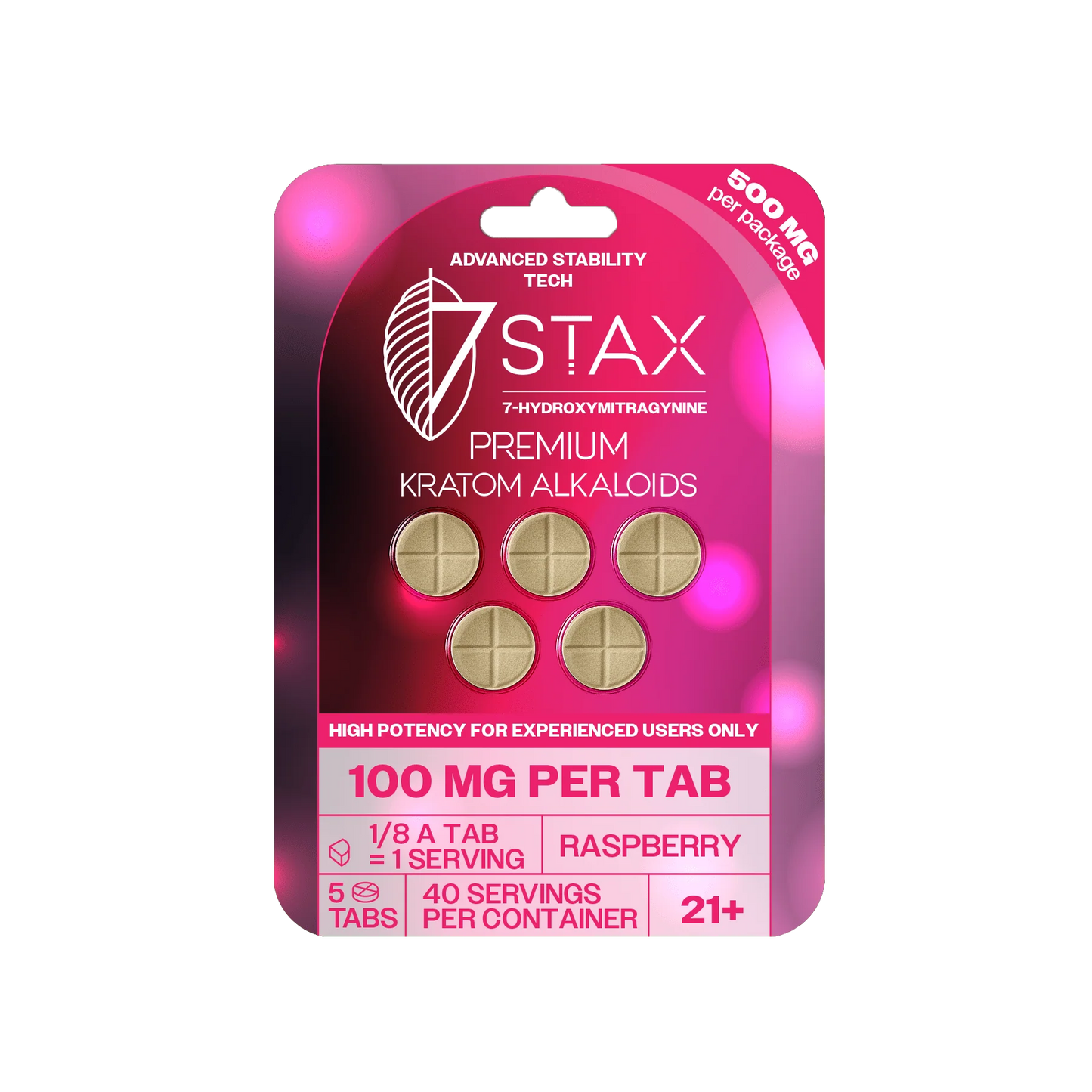 7STAX 7 HYDROXY KRATOM TABLETS 100MG/5CT/10PK