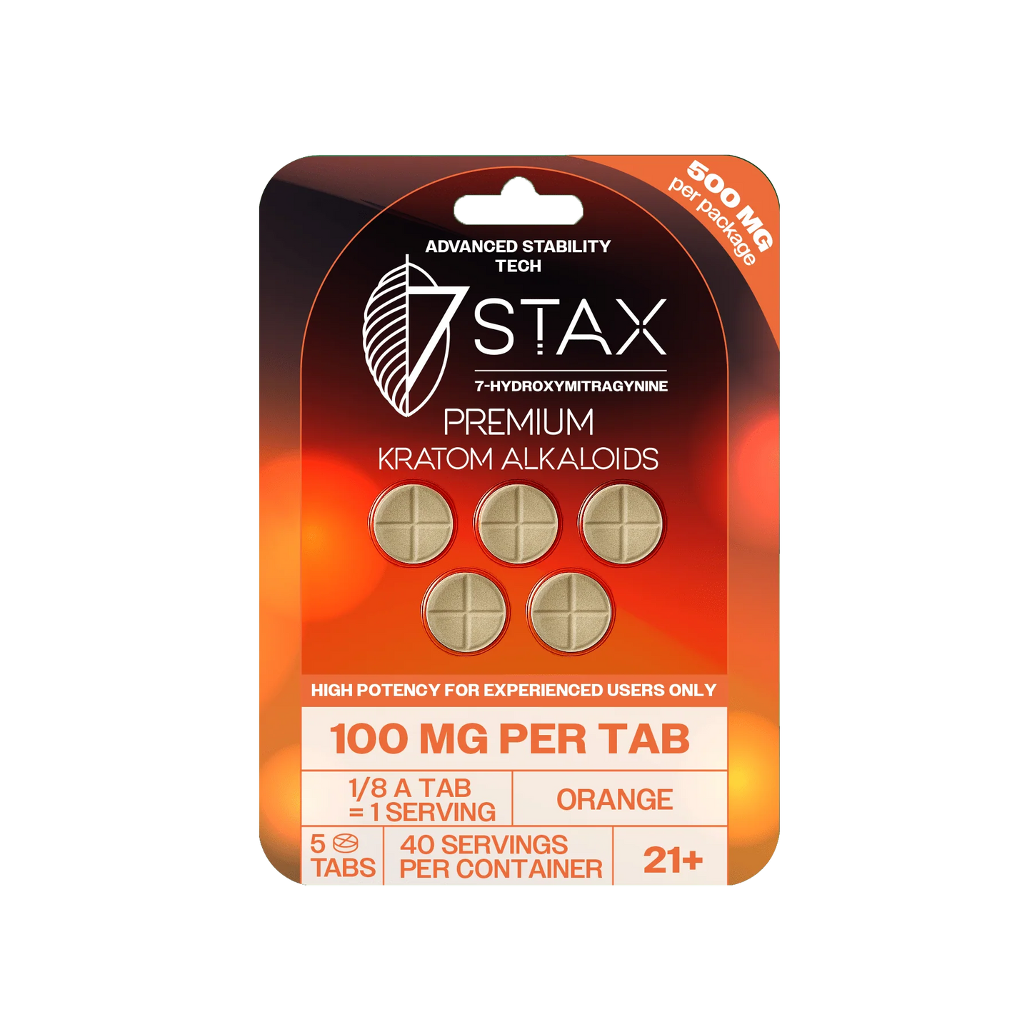 7STAX 7 HYDROXY KRATOM TABLETS 100MG/5CT/10PK