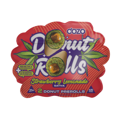 DOZO DONUT ROLLS THC-A LIVE ROSIN PRE ROLLS 2.1GM/2CT/5PK