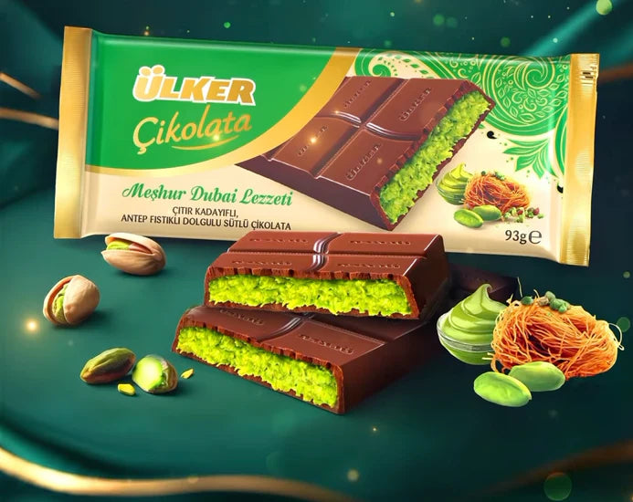 Ulker Dubai Chocolate with Kadayif Kunafa Pistachio
