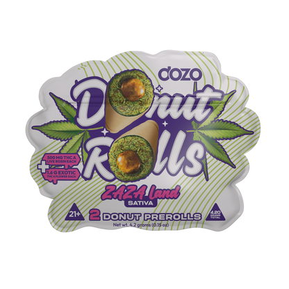 DOZO DONUT ROLLS THC-A LIVE ROSIN PRE ROLLS 2.1GM/2CT/5PK