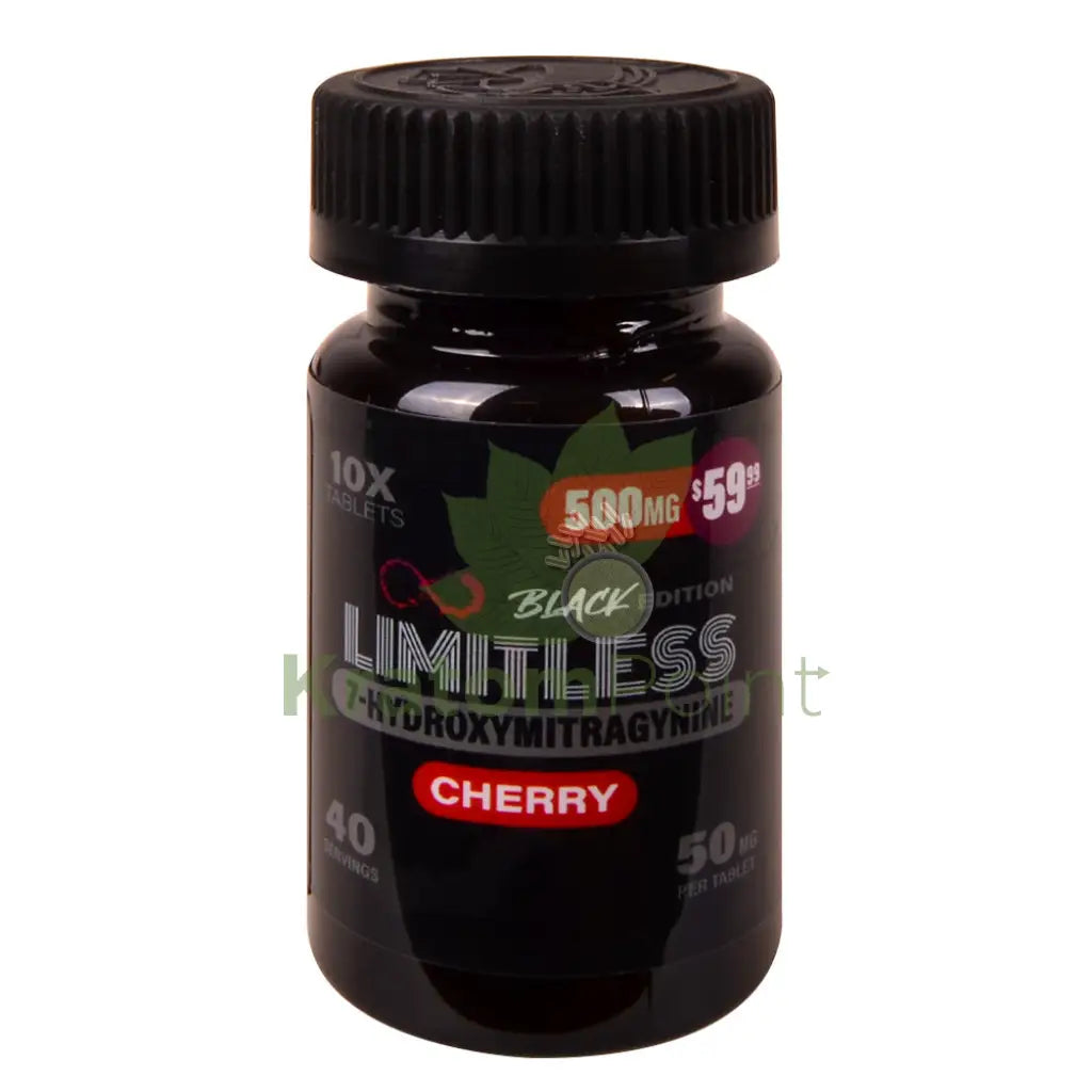 LIMITLESS BLACK EDITION 7 HYDROXY KRATOM TABLETS 50MG/10CT/JAR