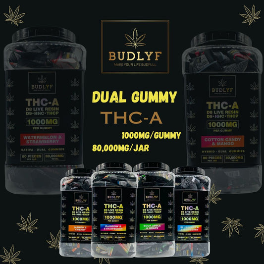 BUDLYF THC-A 1000MG DUAL FLAVOR GUMMY
