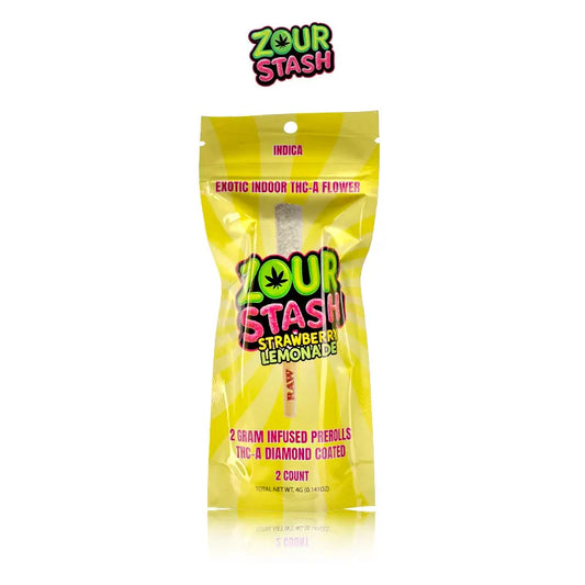 ZOUR STASH PREMIUM THC-A DIAMOND COATED PRE ROLLS 2GM/2CT/10PK